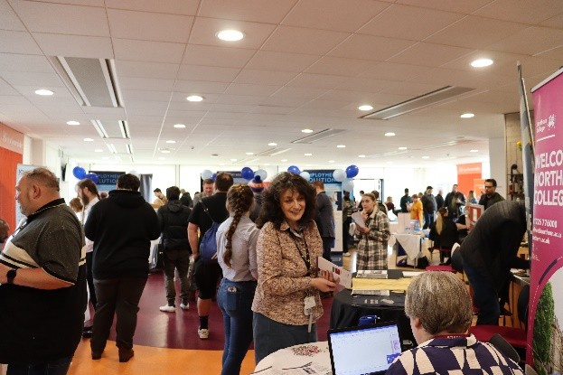 Crowd at employment solutions event